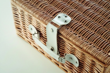 Logo trade promotional giveaways image of: Wicker picnic basket 4 people