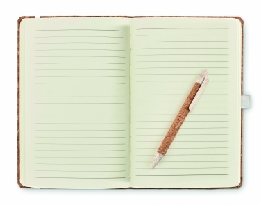Logo trade promotional product photo of: A5 cork notebook with pen