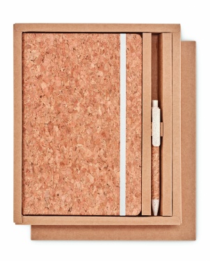 Logo trade promotional merchandise image of: A5 cork notebook with pen