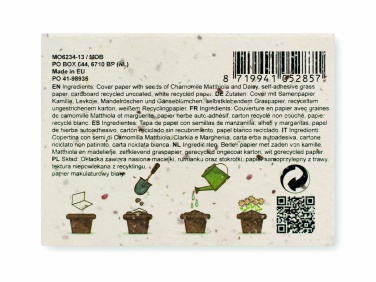 Logo trade promotional item photo of: Grass/seed paper memo pad