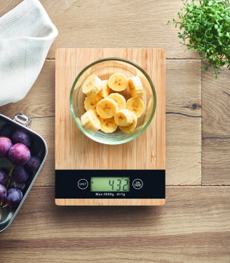Logo trade promotional items image of: Bamboo digital kitchen scales