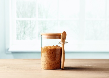 Logotrade promotional items photo of: Glass jar with spoon 600 ml