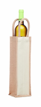 Logo trade promotional merchandise picture of: Jute wine bag for one bottle