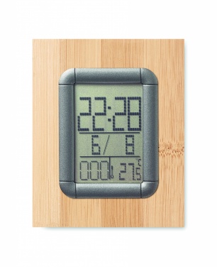 Logotrade business gift image of: Bamboo pen holder and LCD clock