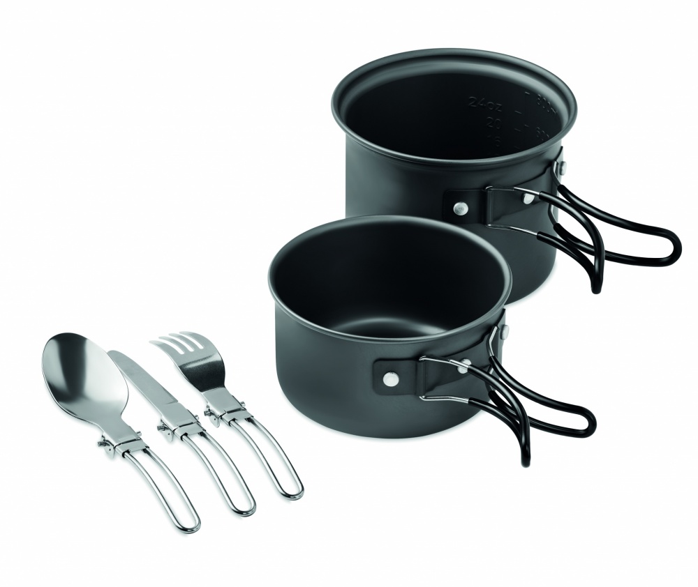 Logotrade advertising product image of: 2 camping pots with cutlery