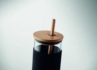 Logo trade promotional giveaway photo of: Glass tumbler 450ml bamboo lid
