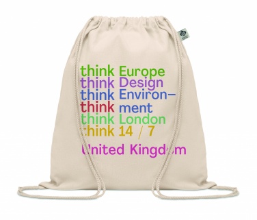 Logo trade corporate gifts picture of: Organic cotton drawstring bag