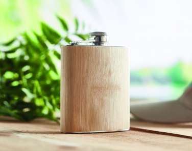 Logotrade promotional product image of: Bamboo slim hip flask 170ml