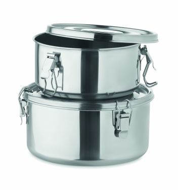 Logo trade promotional merchandise photo of: Set of 2 stainless steel boxes