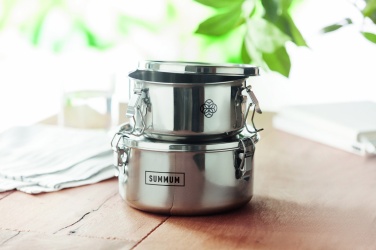 Logo trade promotional item photo of: Set of 2 stainless steel boxes