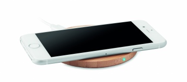 Logo trade advertising products image of: Wireless charger bamboo 10W RUNDO +