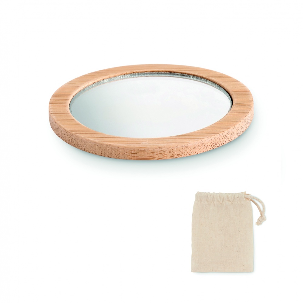Logotrade promotional gift picture of: Bamboo make-up mirror