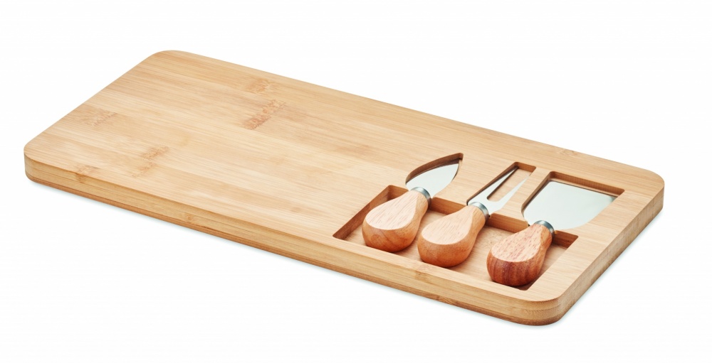 Logotrade promotional products photo of: Bamboo Cheese board set Leipzig