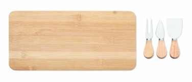 Logo trade promotional gifts image of: Bamboo Cheese board set Leipzig
