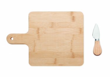 Logo trade promotional merchandise picture of: Cheese board set in bamboo Bremen