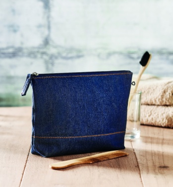 Logotrade promotional giveaways photo of: Recycled denim cosmetic pouch