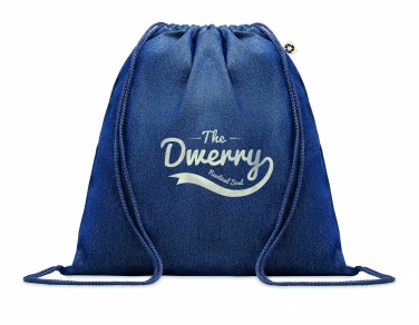 Logo trade business gift photo of: Recycled denim drawstring bag
