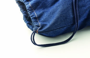 Logo trade promotional merchandise image of: Recycled denim drawstring bag