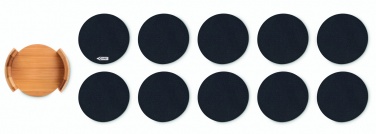 Logo trade business gift photo of: RPET coasters in bamboo holder