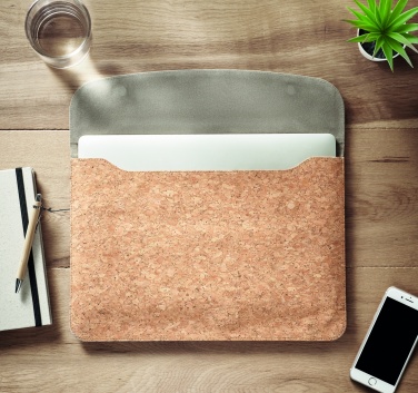 Logo trade business gifts image of: Cork laptop bag magnetic flap