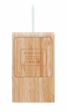 Logo trade promotional products image of: Bamboo wireless charger  10W ODOS