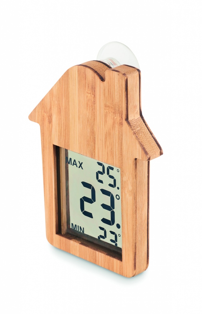 Logo trade advertising product photo of: Bamboo weather station HISA