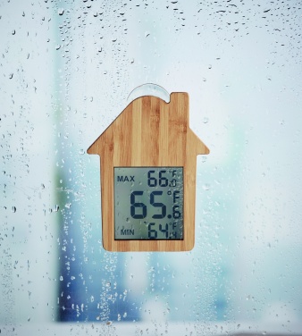 Logo trade business gifts image of: Bamboo weather station HISA