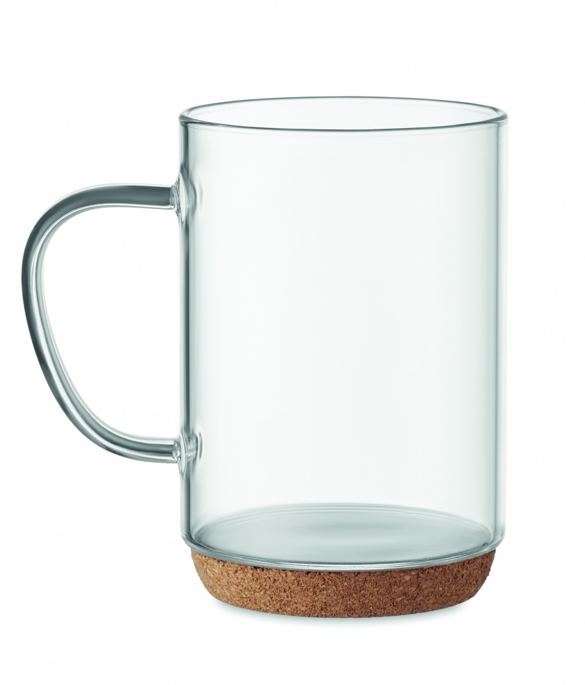 Logotrade promotional product image of: Glass mug 400ml with cork base