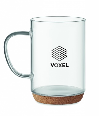 Logotrade promotional giveaways photo of: Glass mug 400ml with cork base