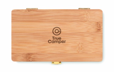 Logo trade business gifts image of: 21 pcs tool set in bamboo case