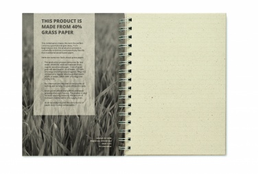 Logo trade promotional gift photo of: A5 grass notebook 80 lined
