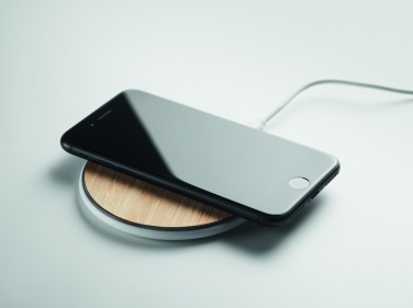 Logo trade promotional giveaways picture of: Bamboo wireless charger 10W