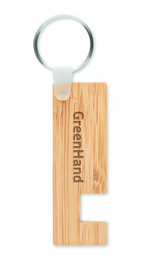 Logo trade promotional item photo of: Bamboo stand and key ring Savonlinna
