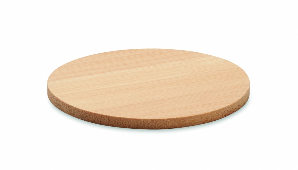 Logo trade promotional item photo of: Bamboo round coaster