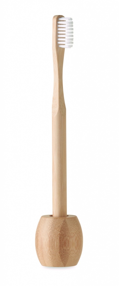 Logo trade promotional product photo of: Bamboo tooth brush with stand