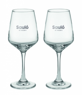 Logo trade business gifts image of: Set of 2 wine glasses