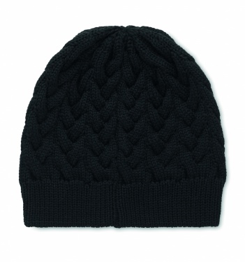 Logotrade corporate gift image of: Cable knit beanie in RPET
