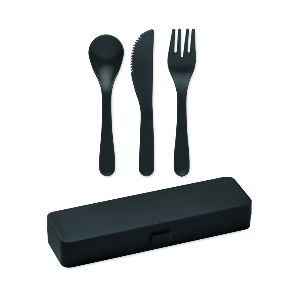Logo trade promotional gifts picture of: Cutlery set recycled PP