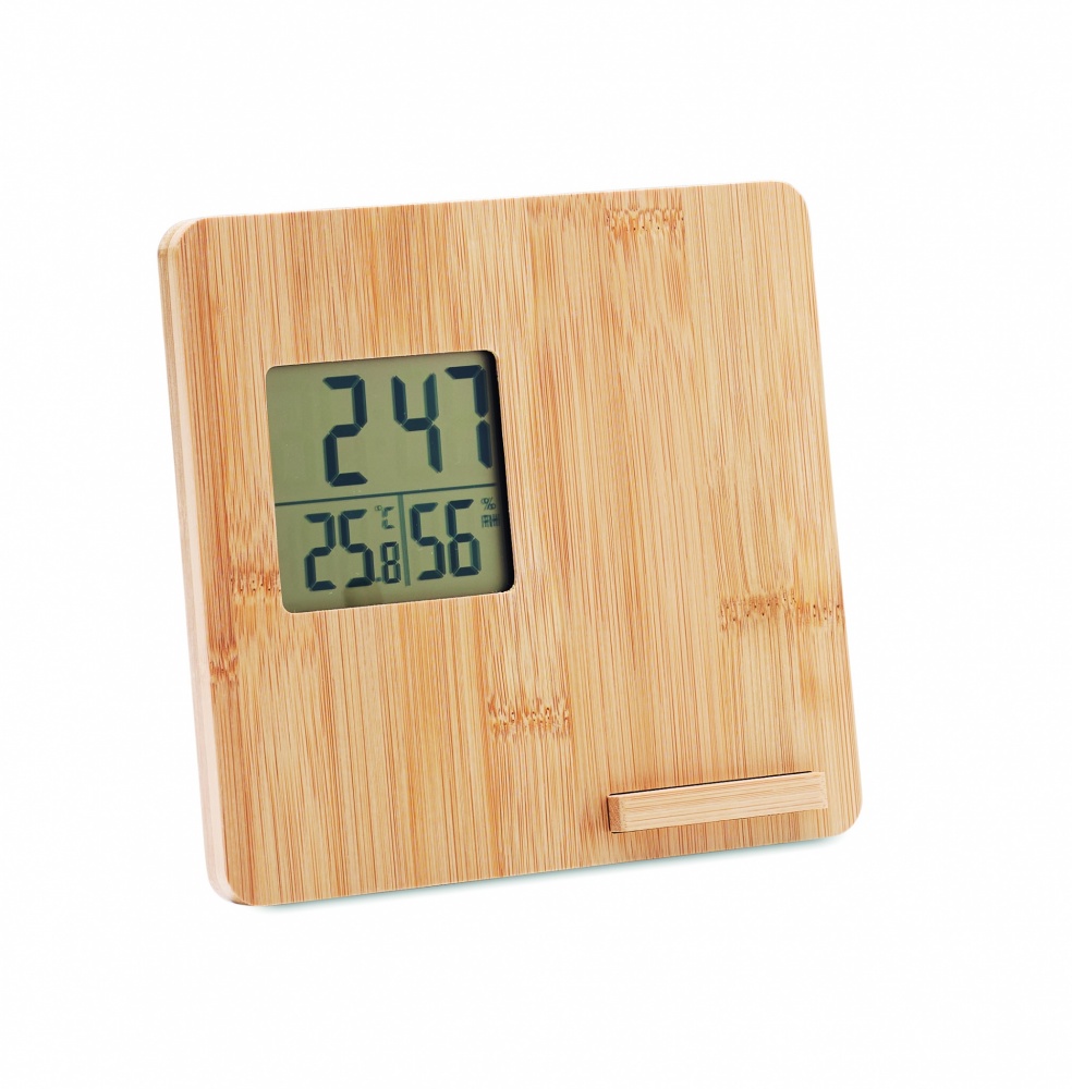 Logo trade corporate gifts picture of: Bamboo weather station 10W