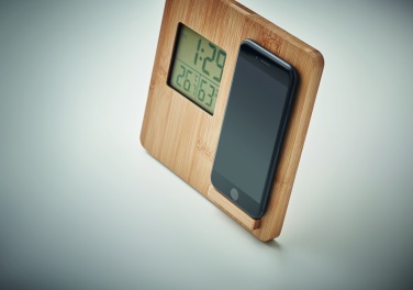 Logo trade business gifts image of: Bamboo weather station 10W