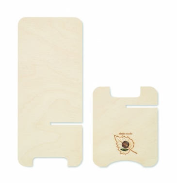 Logo trade promotional merchandise photo of: Birch Wood phone stand