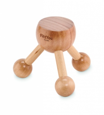 Logo trade corporate gifts image of: Hand held massager in wood