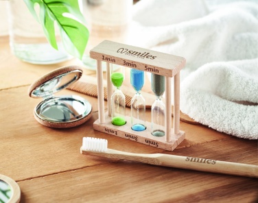 Logotrade promotional giveaway image of: Set of 3 wooden sand timer