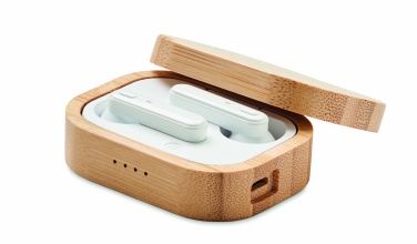 Logotrade promotional giveaway picture of: TWS earbuds in bamboo case
