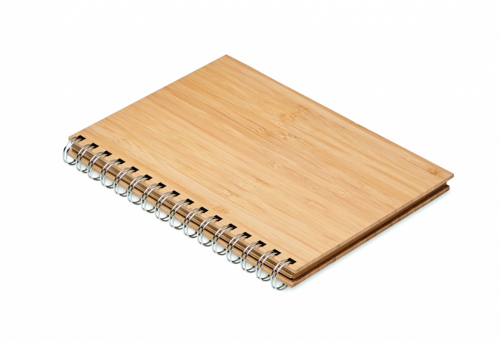 Logo trade business gifts image of: A5 ring bound Bamboo notebook