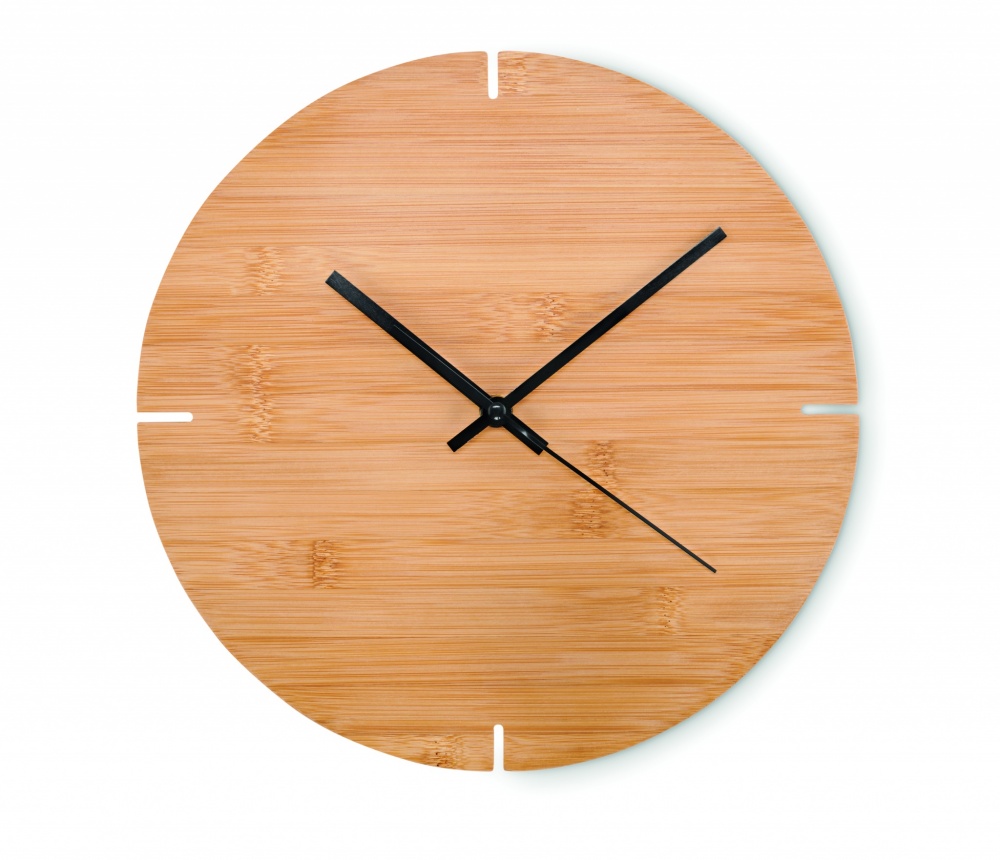 Logo trade promotional giveaway photo of: Round shape bamboo wall clock