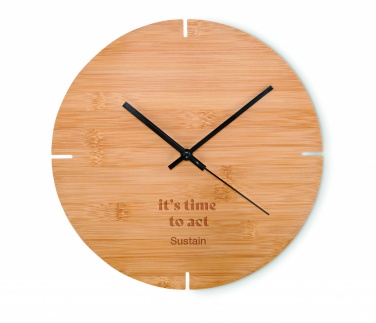 Logotrade promotional products photo of: Round shape bamboo wall clock