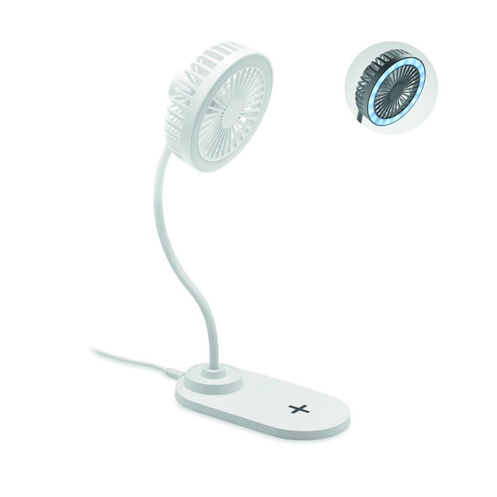 Logo trade promotional gift photo of: Desktop charger fan with light