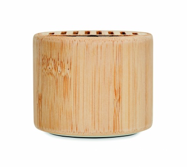 Logotrade advertising product picture of: Round bamboo wireless speaker