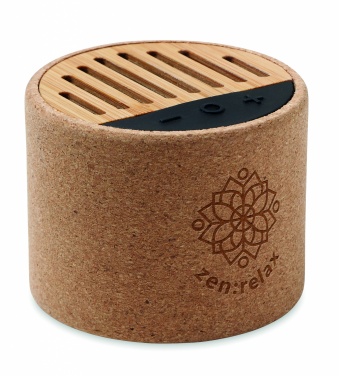 Logotrade promotional giveaway image of: Round cork wireless speaker